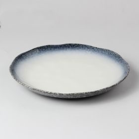 Ceramic Round Dinner Plate Iron Plate Features Japanese Style