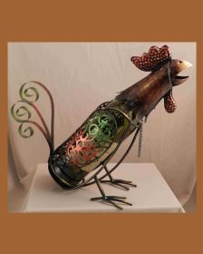 Rooster Chicken  Bottle Wine Holder And Wine Rack Laying Down Novelty Wine Table Accessory