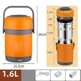 4 Stainless Steel Heated Plug-in USB Insulated Lunch Box