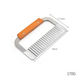 Wide Crinkle Cutter Stainless Steel Wave Cutter Cutting Tool Salad Chopping Knife Potato Carrot Fruits Vegetable Slicer Kitchen Gadget Tool ESG12204