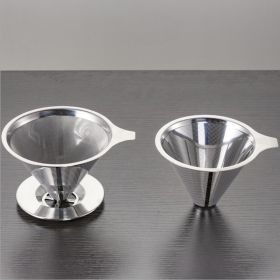 Pour Over Coffee Dripper With Stand Stainless Steel Reusable Drip Cone Coffee Filter Portable Pour-Over Coffee Maker Paperless Metal Fine Mesh Straine