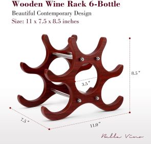 Wooden Wine Rack by Bella Vino - Wine Storage Space Saver for Kitchen Countertops, Wine Display, Wine Cellar, and Wine Bar - Durable Wine Bottle Holde