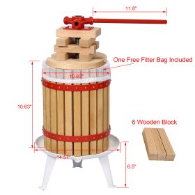Fruit Wine Press Apple&Grape&Berries Crusher Manual Juice Maker for Kitchen -3.17 Gallon/12L