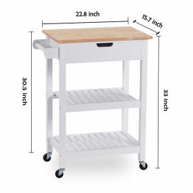 conifferism Rolling Kitchen Cart Microwave Storage Island with Wheels White for Dining Rooms Kitchens and Living Rooms