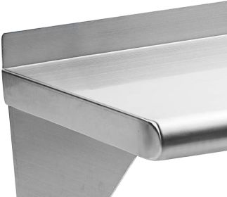 Stainless Steel Shelf 12 x 24 Inches; 250lb;  Wall Mount Floating Shelving for Restaurant;  Kitchen;  Home and Hotel