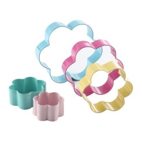 Set of 5 3D Plum Blossom Shape Biscuit Cutter Cookie Mold Cake Fondant Icing Pastry Cutter Stainless Steel DIY Kitchen Baking Gadget Tools