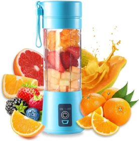 Portable 6 Blender; Personal Size Blender Juicer Cup; Smoothies and Shakes Blender; Handheld Fruit Machine; Blender Mixer Home (Color: Blue)
