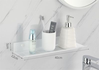 Non Perforated Storage Rack for Bathroom and Toilet Faucet Accessories Aluminum Alloy Wall Shelves Large Capacity and Load-Bearing (Color: White mirror shelves-40)