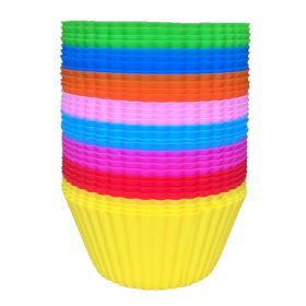 6/12/24Pcs Silicone Muffin Molds Cupcake Dessert Baking Pans Liners Cups Tool (Color: Random Color, size: 6 Pcs)