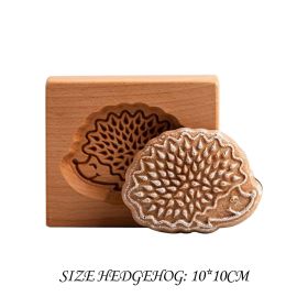Christmas Wooden Cookie Mold Flower Pine Cone Shape Carved Press Stamp for Biscuit Christmas Decoration Kitchen Baking Tool (Color: L)
