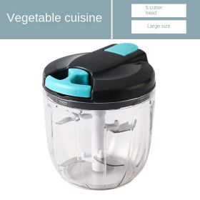 Creative vegetable cutter; hand pulled; multi-functional meat grinder; vegetable chopper; kitchen dumpling stuffing; garlic maker; garlic masher (colour: Big grey blue)