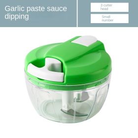 Creative vegetable cutter; hand pulled; multi-functional meat grinder; vegetable chopper; kitchen dumpling stuffing; garlic maker; garlic masher (colour: Small green)