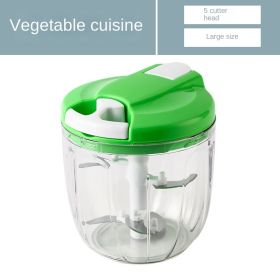 Creative vegetable cutter; hand pulled; multi-functional meat grinder; vegetable chopper; kitchen dumpling stuffing; garlic maker; garlic masher (colour: Big Green)