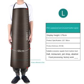 Labor protection apron waterproof and oil proof apron apron kitchen canteen rice extension PVC leather apron industrial neck apron (colour: Brown 110 * 65cm)