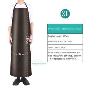 Labor protection apron waterproof and oil proof apron apron kitchen canteen rice extension PVC leather apron industrial neck apron (colour: Brown 120 * 65cm)