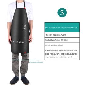 Labor protection apron waterproof and oil proof apron apron kitchen canteen rice extension PVC leather apron industrial neck apron (colour: Black 80 * 55cm)