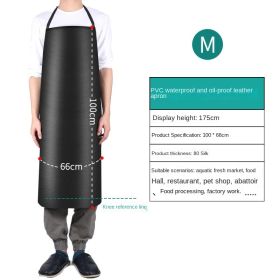 Labor protection apron waterproof and oil proof apron apron kitchen canteen rice extension PVC leather apron industrial neck apron (colour: Black 100 * 65cm)