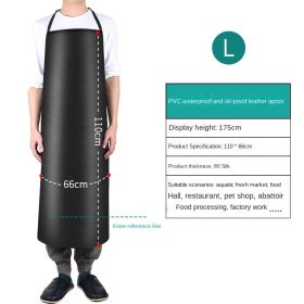 Labor protection apron waterproof and oil proof apron apron kitchen canteen rice extension PVC leather apron industrial neck apron (colour: Black 110 * 65cm)
