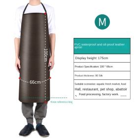 Labor protection apron waterproof and oil proof apron apron kitchen canteen rice extension PVC leather apron industrial neck apron (colour: Brown 100 * 65cm)