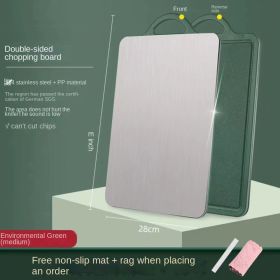 Mouldproof 304 stainless steel PP plastic double-sided chopping board; multi-function classification chopping board; chopping board; "panel kitchen wa (Specifications: Dark green double-sided chopping board [39 * 28] medium, Shape: Square Shape)
