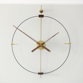 Simple and modern; with three or nine scales; network red; fashionable and personalized living room wall clock; Nordic minimalist silent Spanish clock (colour: Super large needle gold diameter 80CM)