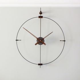Simple and modern; with three or nine scales; network red; fashionable and personalized living room wall clock; Nordic minimalist silent Spanish clock (colour: Standard needle gun black diameter 100CM)