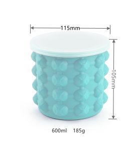 Silicone ice Cube Maker Ice Cube Mold Tray Portable Bucket Wine Ice Cooler Beer Cabinet Kitchen Tools Drinking Whiskey Freeze (Color: 600ml)