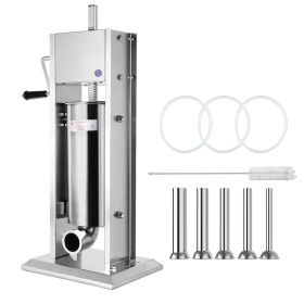 Home And Commercial Stainless Steel Sausage Stuffer Meat Press Maker Filler Machine (Color: Silver B, Capacity: 7L)