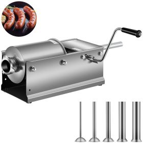 Home And Commercial Stainless Steel Sausage Stuffer Meat Press Maker Filler Machine (Color: Silver A, Capacity: 3L)