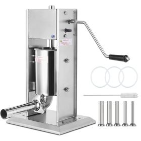 Home And Commercial Stainless Steel Sausage Stuffer Meat Press Maker Filler Machine (Color: Silver B, Capacity: 3L)