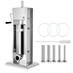 Home And Commercial Stainless Steel Sausage Stuffer Meat Press Maker Filler Machine (Color: Silver B, Capacity: 5L)