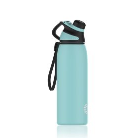 Healter 20oz Leakproof Free Drinking Water Bottle with Spout Lid for;  600ml Stainless Steel Sports Water Bottle for Fitness;  Gym and Outdoor Sports (Color: Green, size: 20oz)