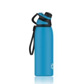Healter 20oz Leakproof Free Drinking Water Bottle with Spout Lid for;  600ml Stainless Steel Sports Water Bottle for Fitness;  Gym and Outdoor Sports (Color: Blue, size: 20oz)