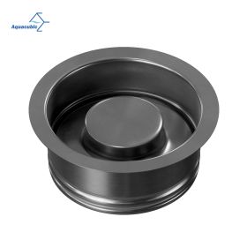 Garbage Disposal Flange and Stopper, Durable Gunmetal Black/Gray Stainless Steel Kitchen Sink Flange with Nano Surface, Fits 3-1/2 Inch Standard Sink (Color: Gunmetal Black)