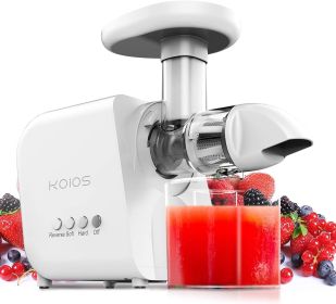 Koios B5100 Masticating Juicer with Reversible and Quiet Motor (Color: White)