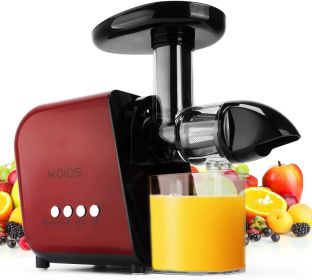 Koios B5100 Masticating Juicer with Reversible and Quiet Motor (Color: Black&Red)