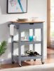 Rolling Kitchen Cart Microwave Storage Island with Wheels White for Dining Rooms Kitchens and Living Rooms