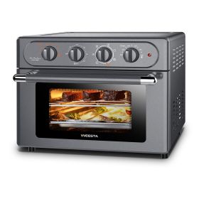Air Fryer Toaster Oven 24 Quart - 7-In-1 Convection Oven with Air Fry, Roast, Toast, Broil & Bake Function - Kitchen Appliances for Cooking Chicken, S (Color: Black)