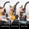 Aquacubic Pull-Out Kitchen Faucet Sprayer Head Replacement;  3 Function Kitchen Tap Hose Spray Spout; Pull Down Kitchen Sink Spray Nozzle