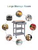 Rolling Kitchen Cart Microwave Storage Island with Wheels White for Dining Rooms Kitchens and Living Rooms